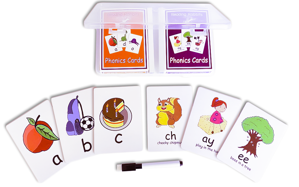 Reading Rabbits Phonics Cards- Double Set
