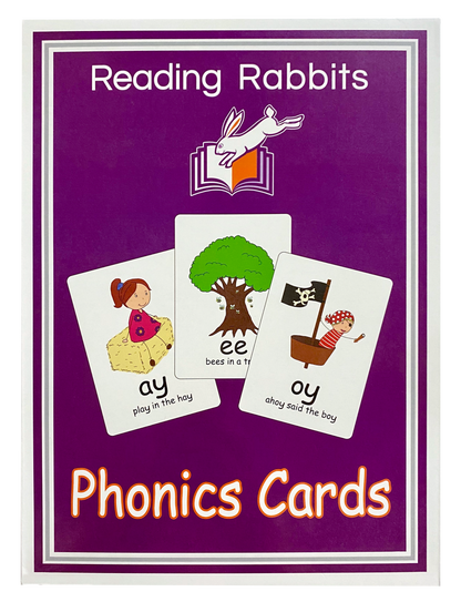 Reading Rabbits Phonics Cards A4 Teaching Set- Digraphs and Trigraphs